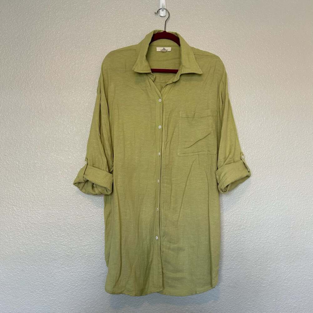 Ripcurl Light Green Long Sleeve Button Up Coverup Size XL